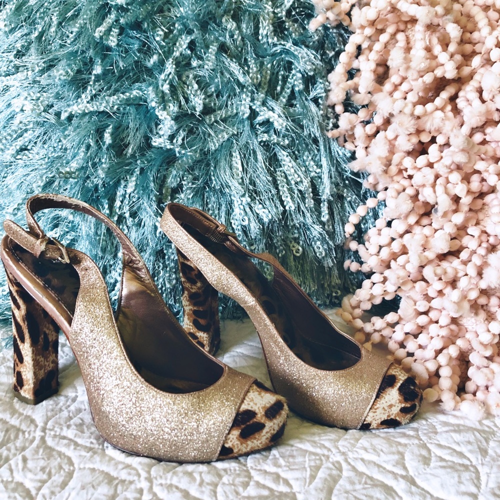 Sam Edelman Finn rose gold leopard heels 6 - Picture 3 of 5
